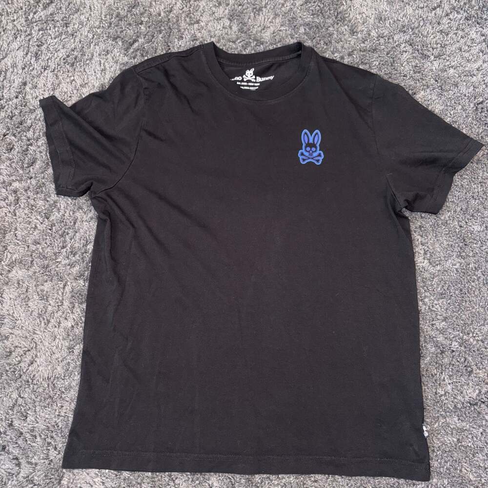 Psycho Bunny Black Pima Cotton Graphic Logo T-Shirt